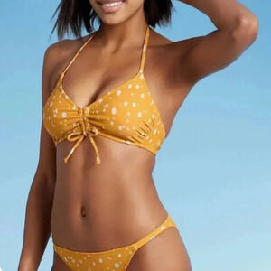 Kona Sol Mustard Polka Dot Bikini